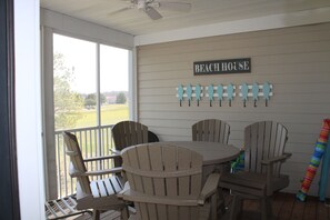 Outdoor dining - Coastal Greens Getaway-3 BR Golf Villa.  Plan now for summer and fall!   (Ocean View)