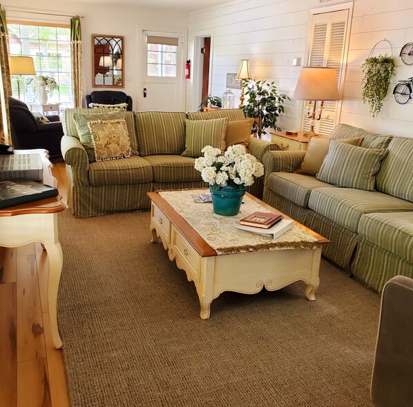 Smart TV, DVD player, books, music library