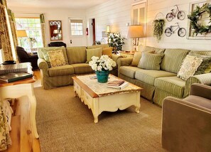 Smart TV, DVD player, books, music library