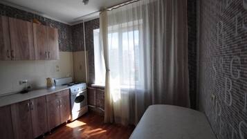 Apartment, 2 Schlafzimmer (67 Krasnoarmeyskiy Avenue) | Eigene Küche | Kühlschrank, Mikrowelle, Ofen, Herdplatte