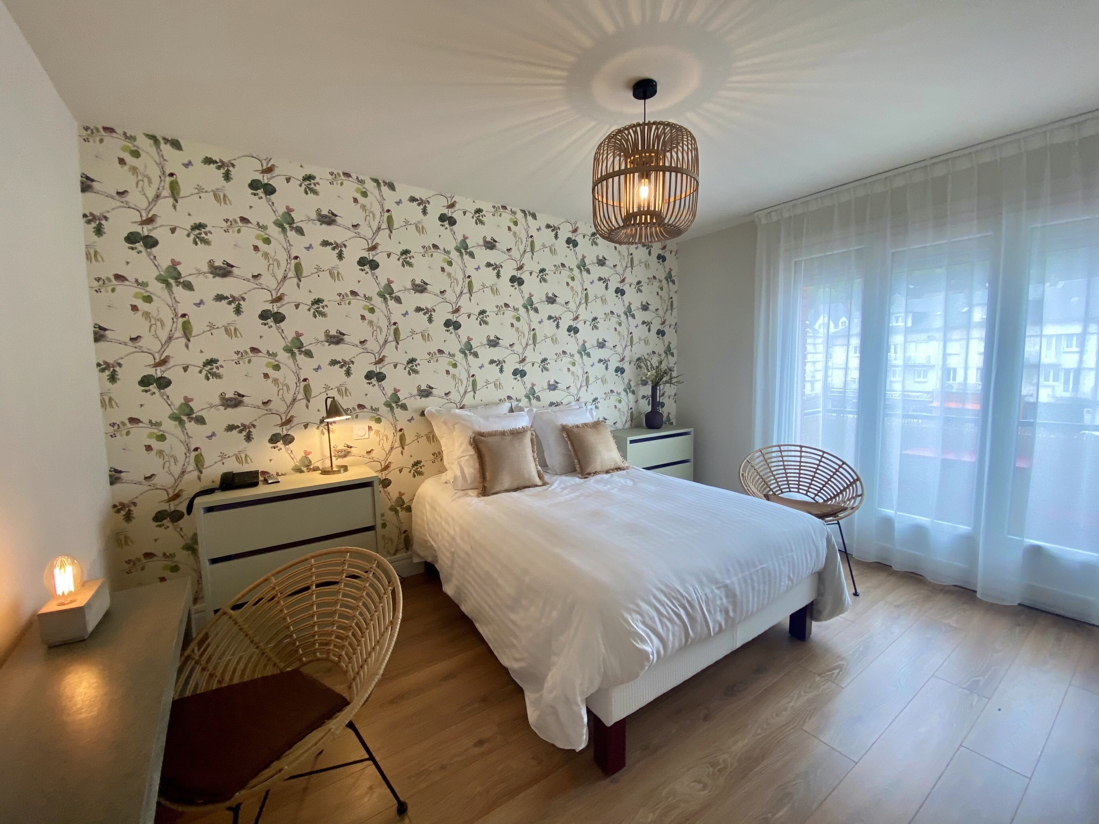 premium bedding, select comfort beds, individually decorated, desk