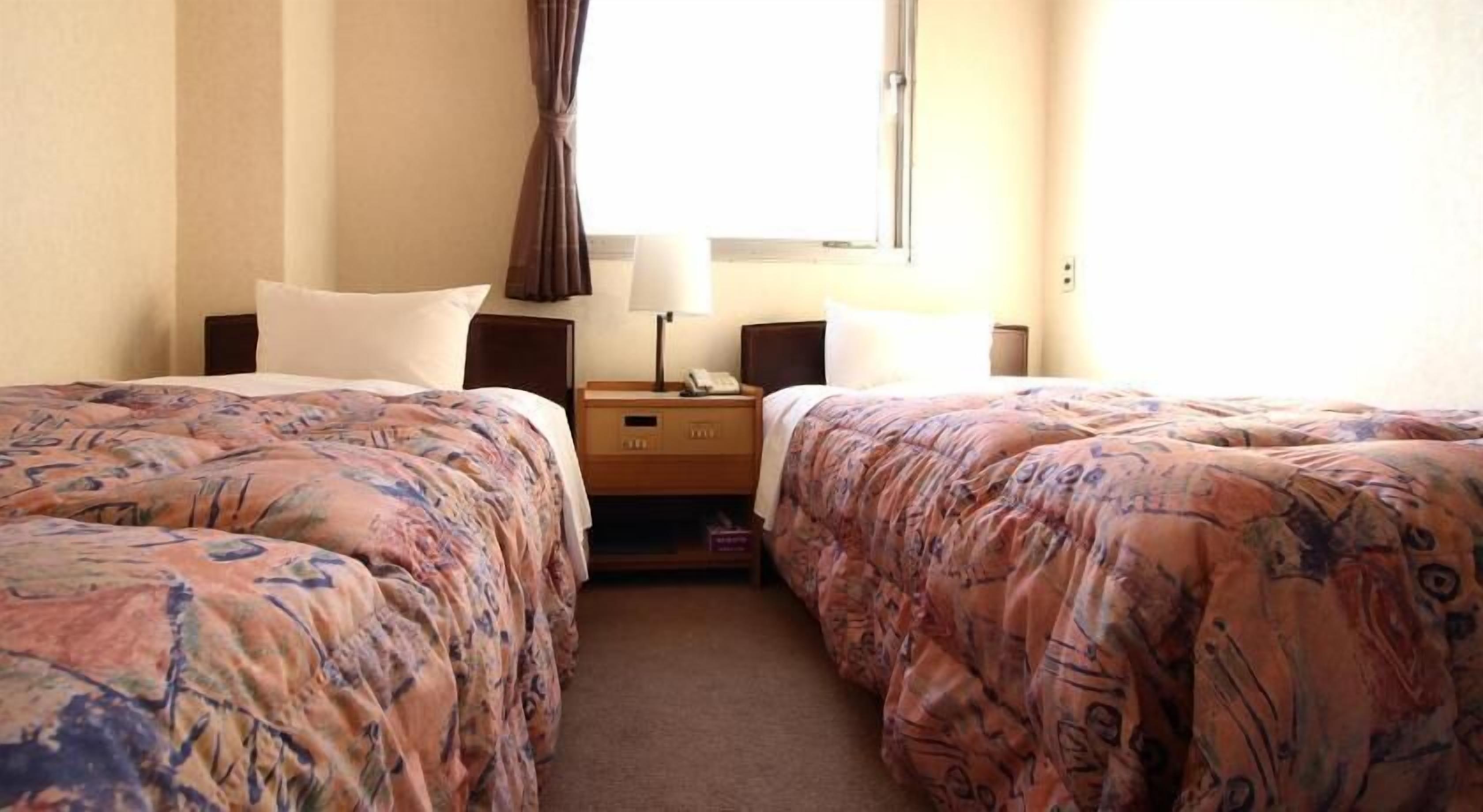 Desk, laptop workspace, blackout curtains, iron/ironing board