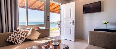 Appart'hôtel Supérieur, vue mer | Coin séjour