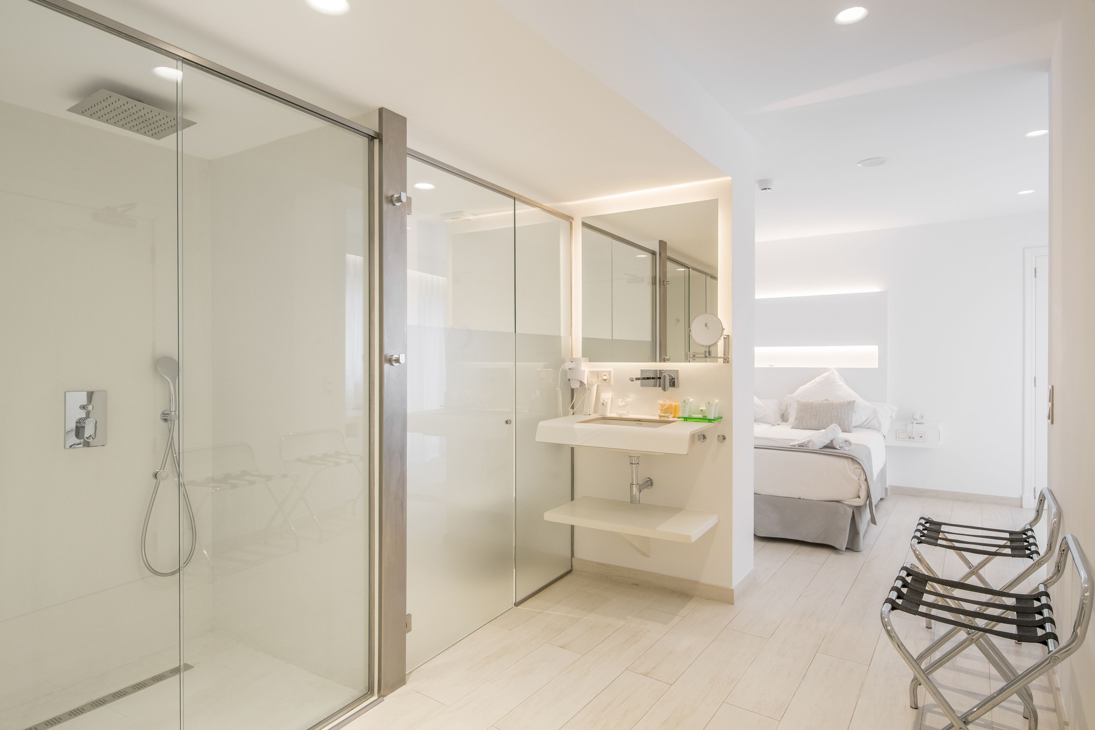 superior room, patio | bathroom | shower, rainfall showerhead, designer toiletries, hair dryer
