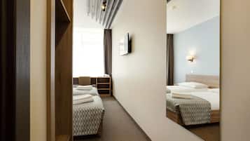 Blackout curtains, soundproofing, iron/ironing board