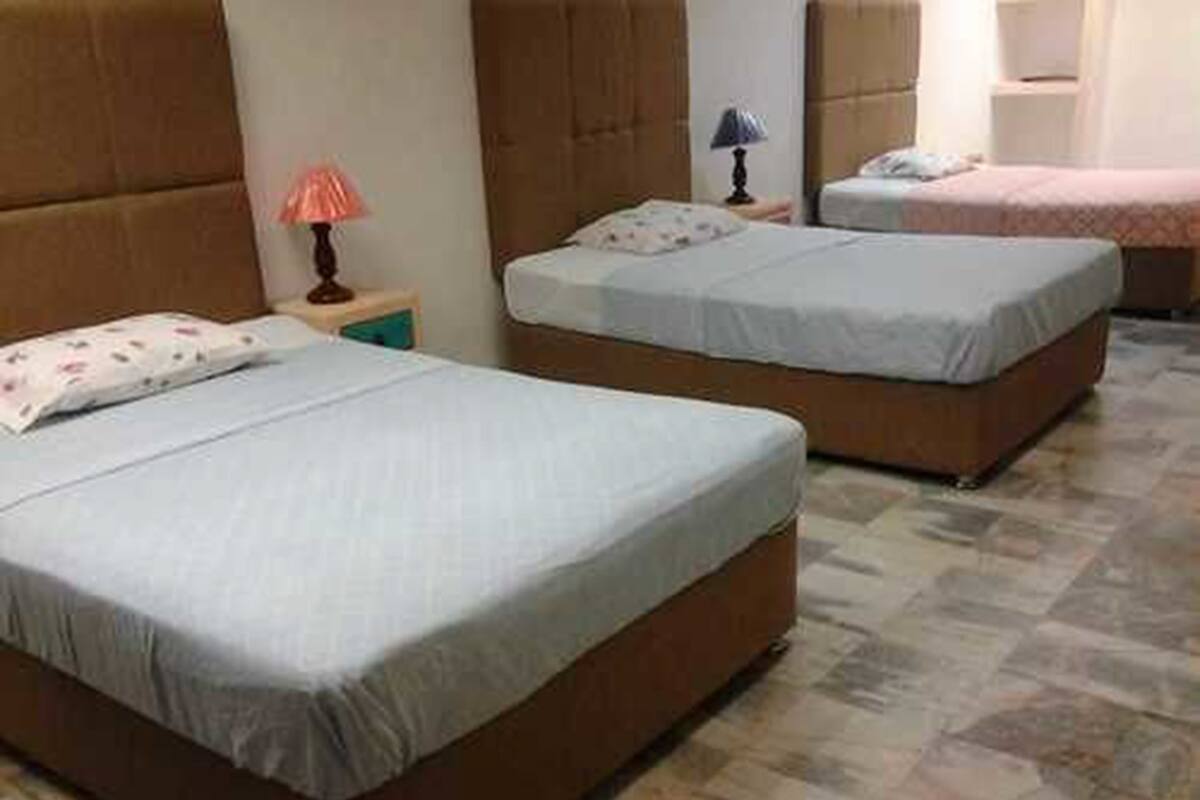 Premium bedding, Select Comfort beds, desk, laptop workspace