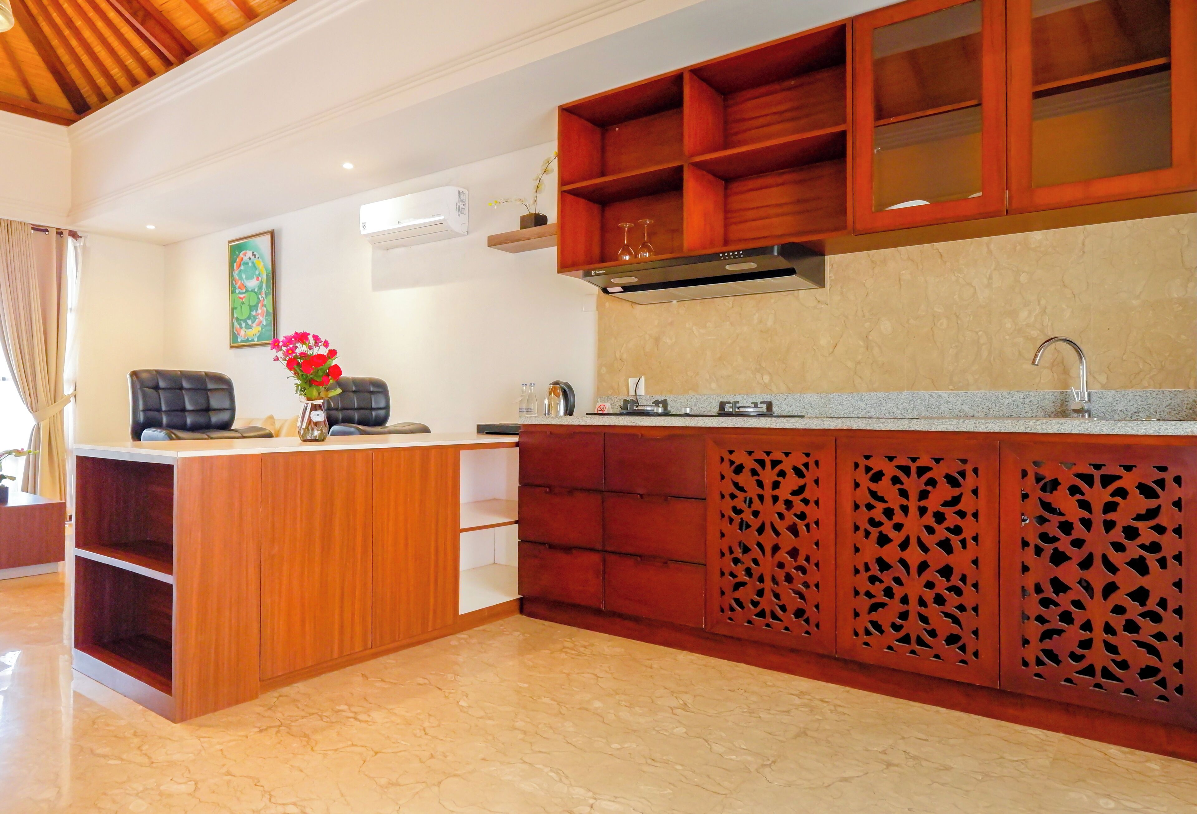 one bedroom pool villa | private kitchen | coffee/tea maker, electric kettle, eco-friendly cleaning products