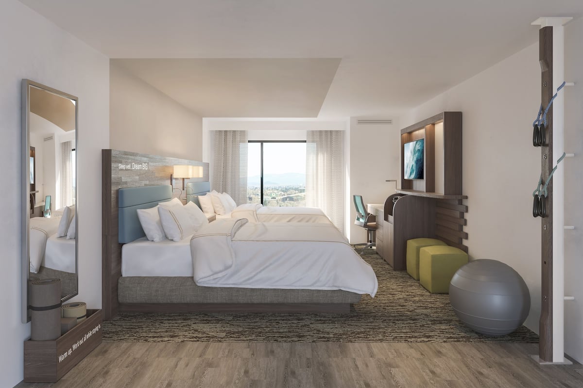 Skrifborð, vinnuaðstaða fyrir fartölvur, straujárn/strauborð