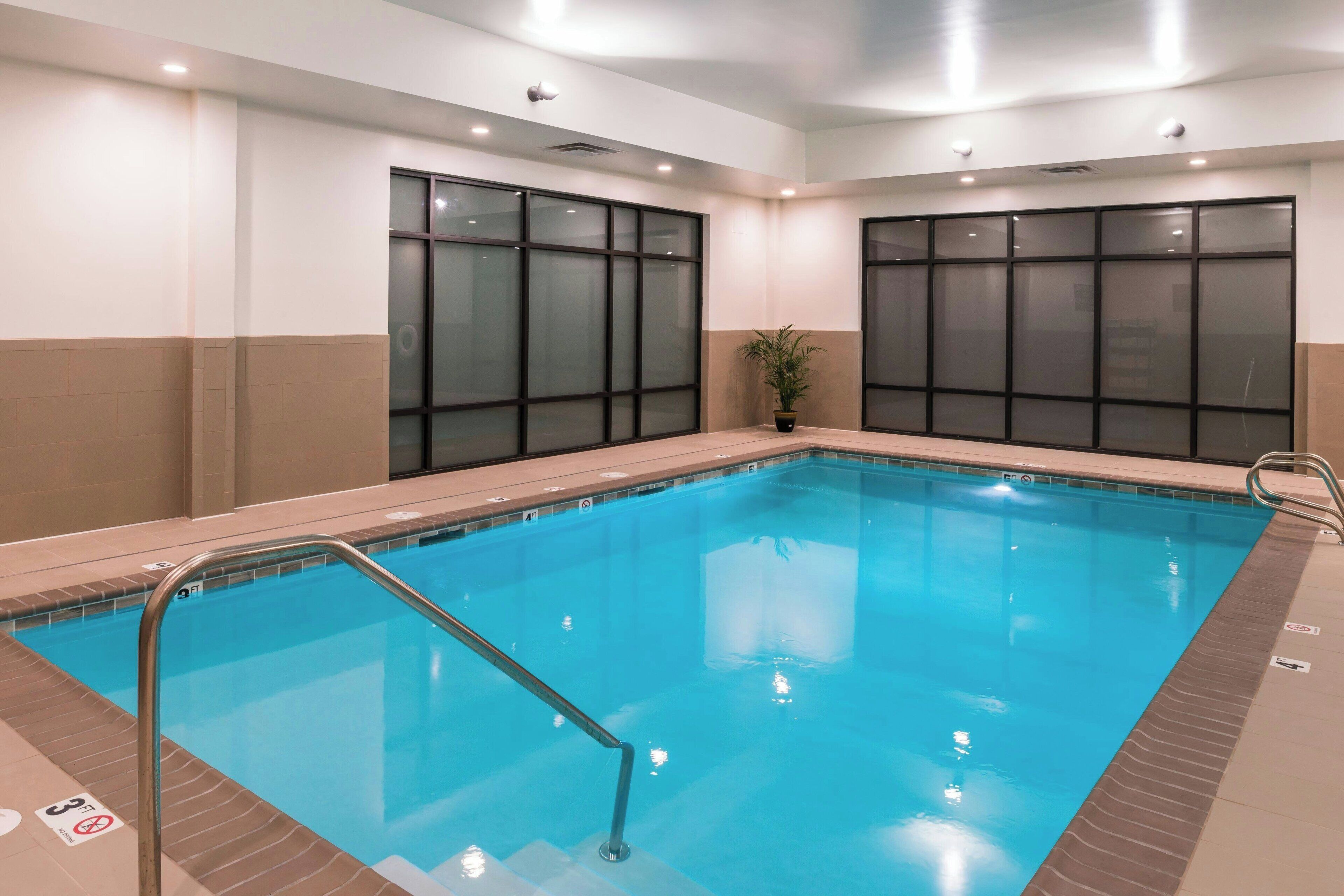 Indoor pool, sun loungers