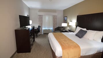 Quarto, 1 cama King, para não fumantes | Escrivaninha, Wi-Fi de cortesia, roupa de cama