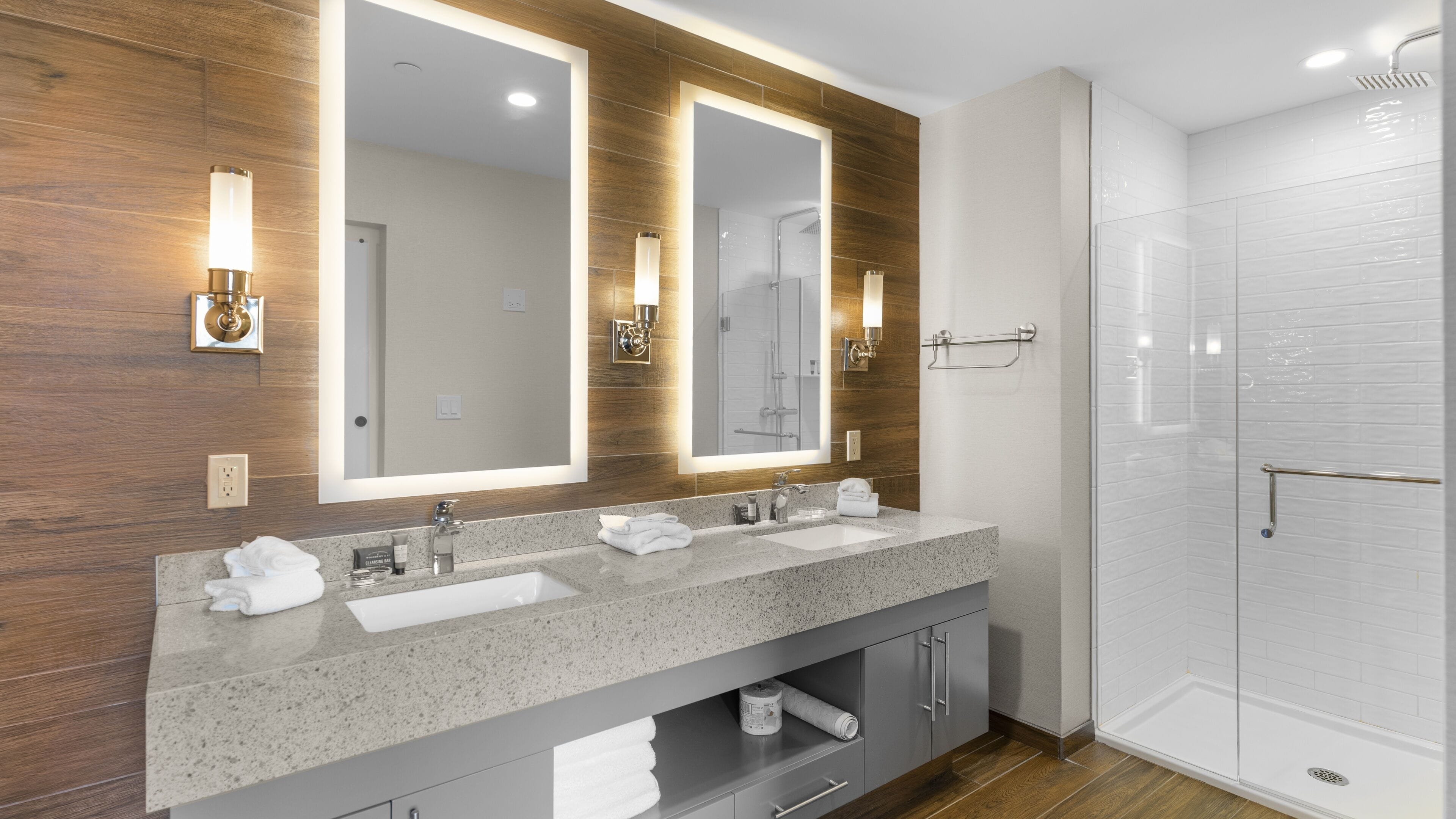 shower, free toiletries, hair dryer, bathrobes