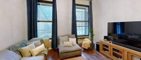 Smart TV, books, stereo, printers