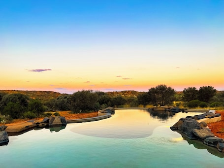 Outdoor pool, open 8:00 AM to 8:00 PM, pool loungers. Ooraminna Station Homestead