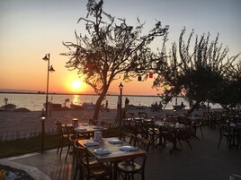 Lunch, dinner served; seafood, beach views 