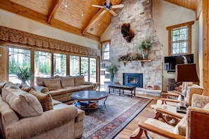 House, 5 Bedrooms | Living area | TV, fireplace, DVD player - Hatari Lodge 5 Bedroom Home by RedAwning (Breckenridge)