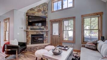 Townhome, 2 Bedrooms | Living area | TV, fireplace