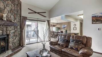 Condo, 2 Bedrooms | Living area | TV, fireplace