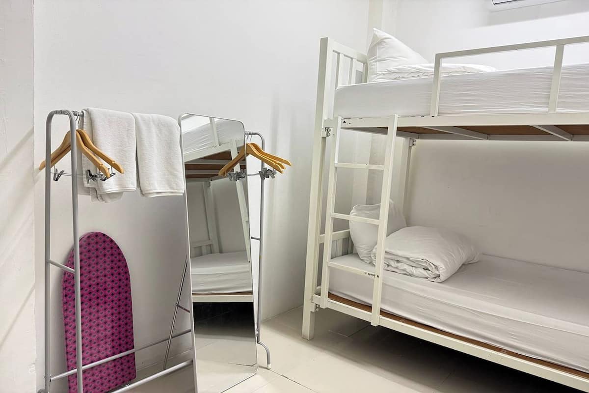 Desk, free WiFi, bed sheets