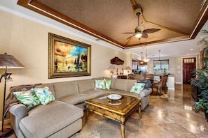Condo, 2 Bedrooms | Living room | Smart TV, DVD player, stereo - Waikoloa Beach S J32 2 Bedroom Condo by RedAwning (Waikoloa)
