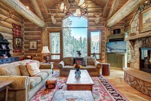 House, 6 Bedrooms | Living area | TV, DVD player - Bear Lodge 6 Bedroom Home by RedAwning (Breckenridge)