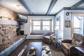 Fernseher, Kamin, DVD-Player