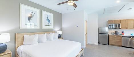 Studio Deluxe, 1 trĂšs grand lit, coin cuisine