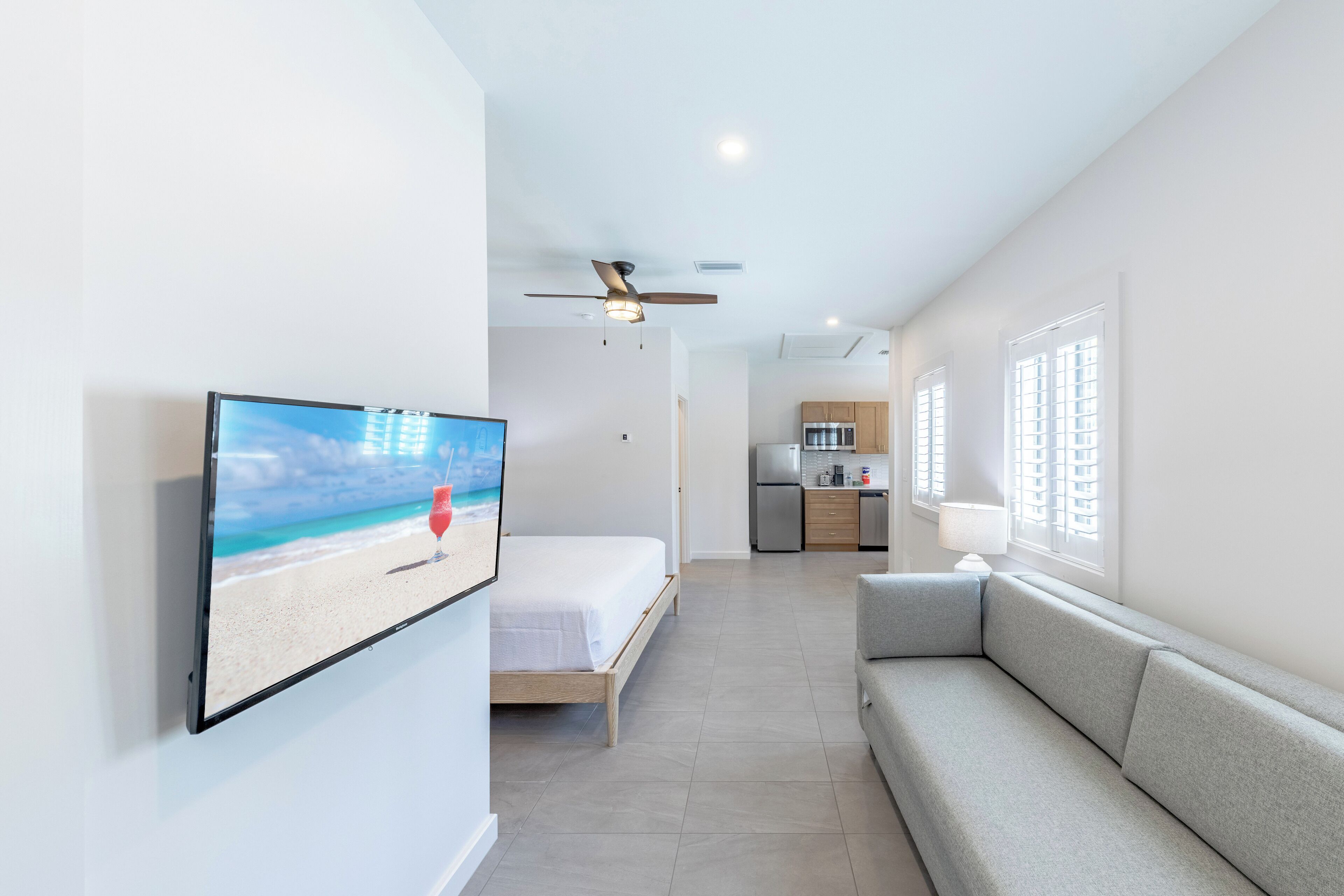 豪華開放式客房, 1 張特大雙人床, 小廚 | 羽絨被、獨特設計、獨特裝修、熨斗/熨衫板