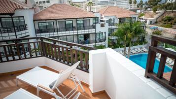 Junior suite, hot tub | Balkon