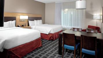 Studio, 2 Queen Beds | 1 bedroom, desk, laptop workspace, blackout drapes