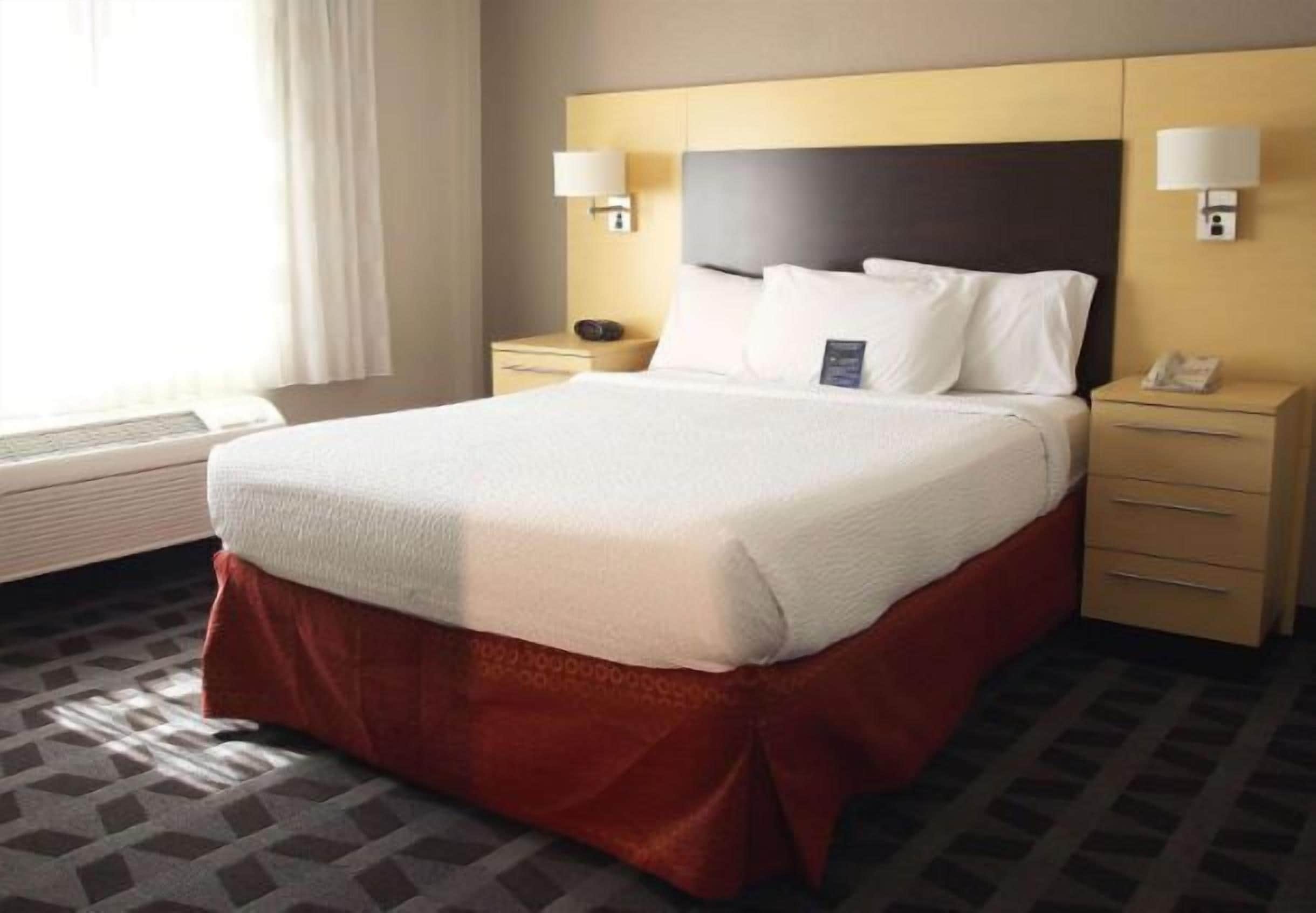 desk, laptop workspace, blackout curtains, iron/ironing board