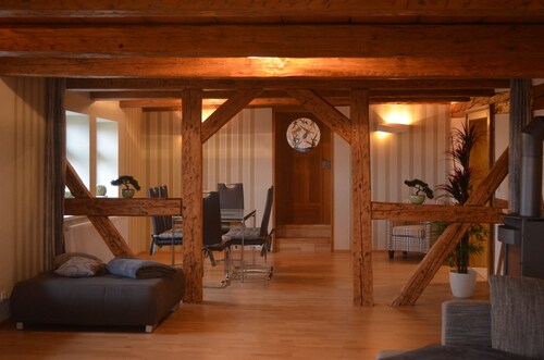 125m² vacation apartment below the castle, with a view over the Harz foreland
