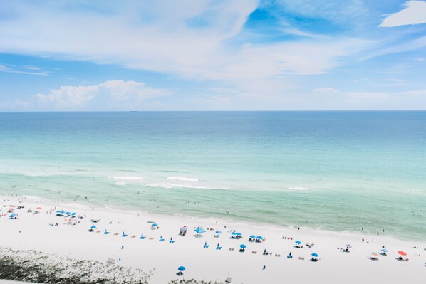 On the beach, beach towels