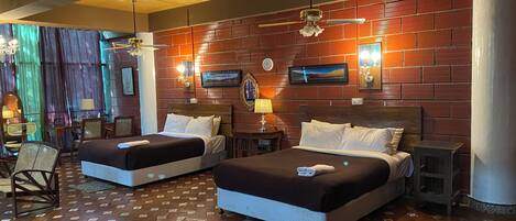 Premium bedding, pillowtop beds, desk, iron/ironing board