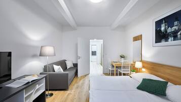 2 bedrooms, desk, soundproofing, iron/ironing board