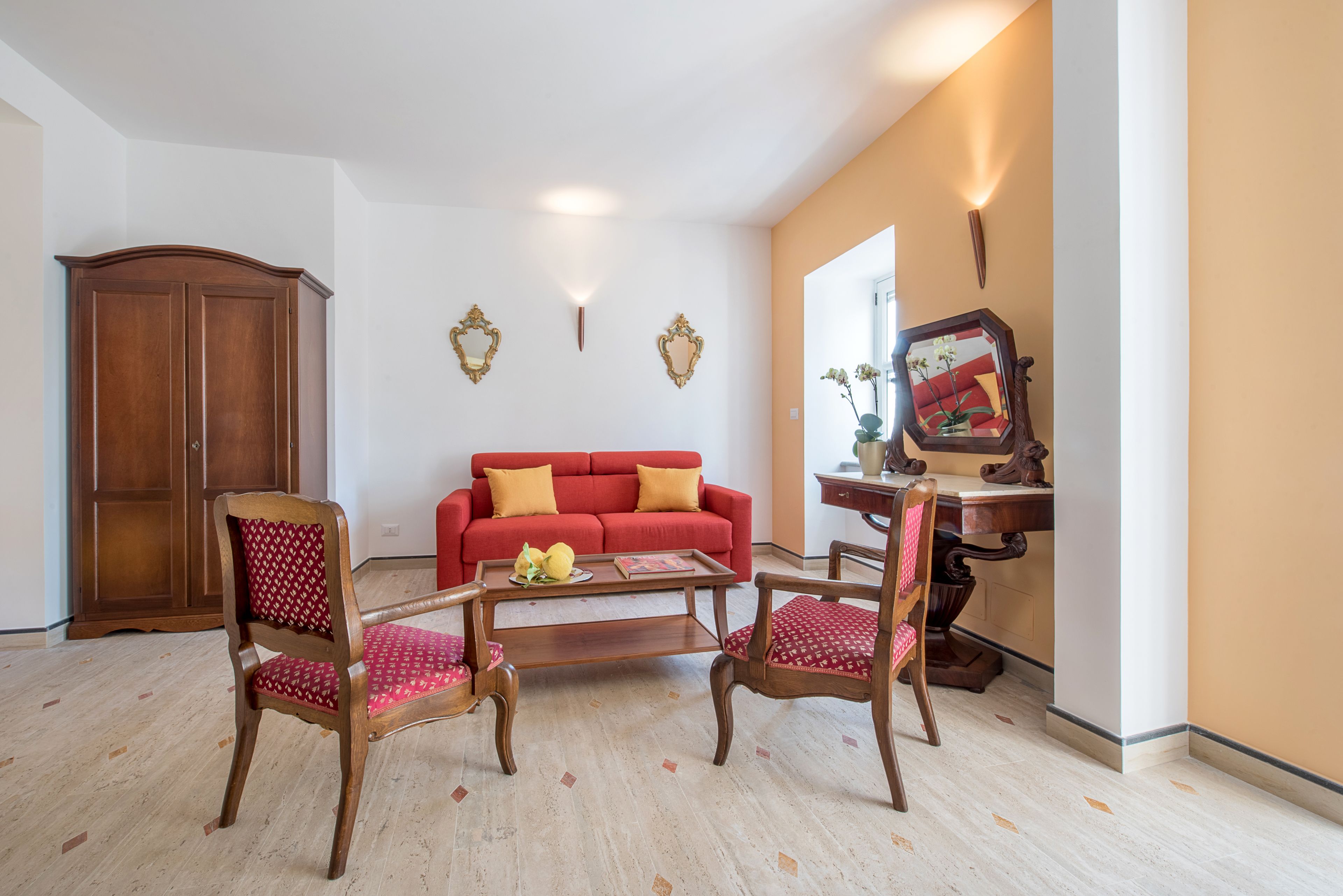 Junior Suite, 1 Queen Bed, Balcony | Living room | 32-inch Smart TV with satellite channels, TV