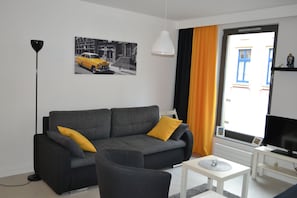 Apartment, 1 Bedroom (Tkacka Street 69) | Living area | Flat-screen TV - BT Brama Portowa (Szczecin)