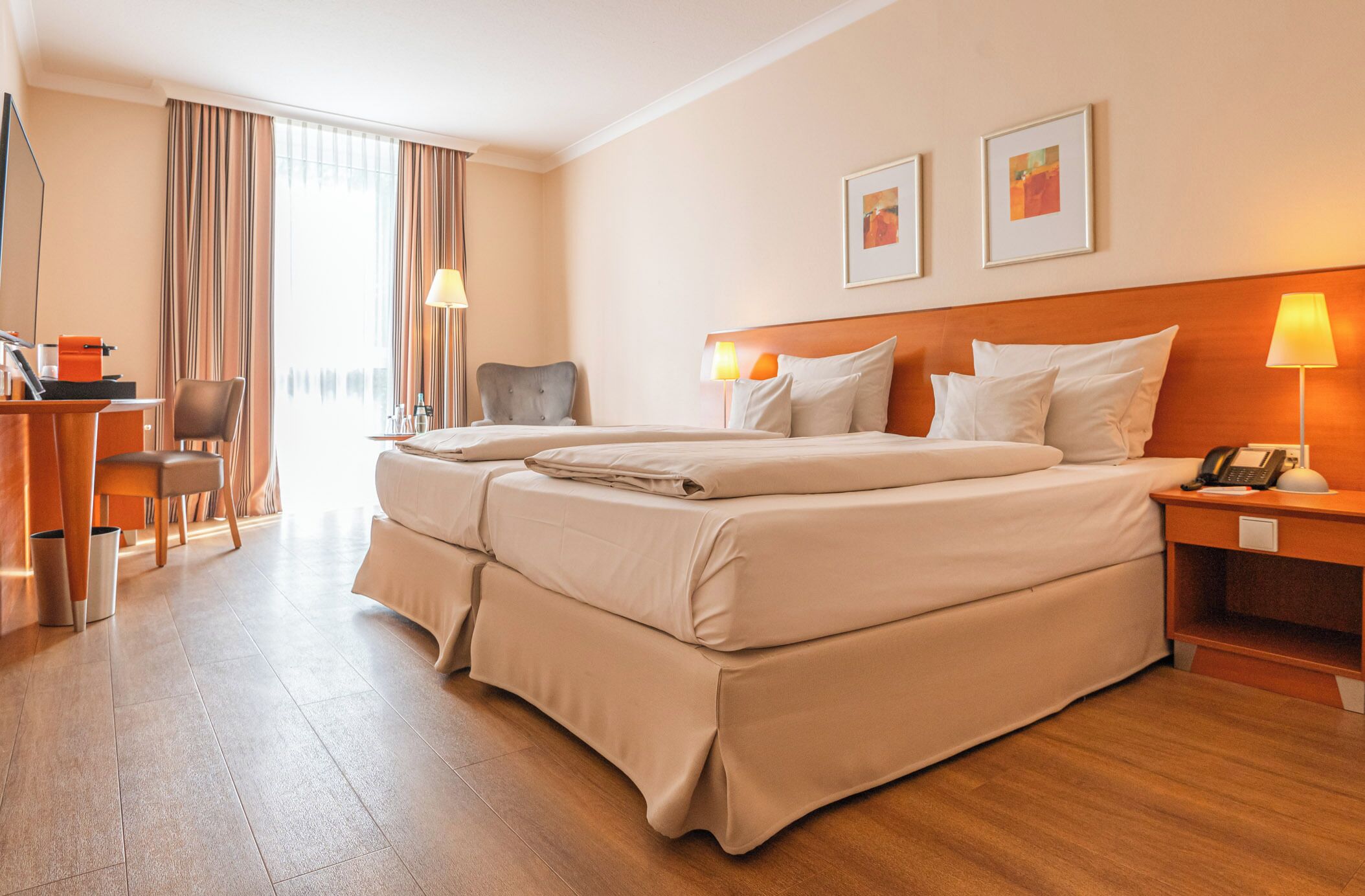 comfort room, 2 single beds, garden view | 1 bedroom, hypo-allergenic bedding, desk, laptop workspace