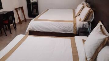 Down duvets, desk, laptop workspace, iron/ironing board (on request)