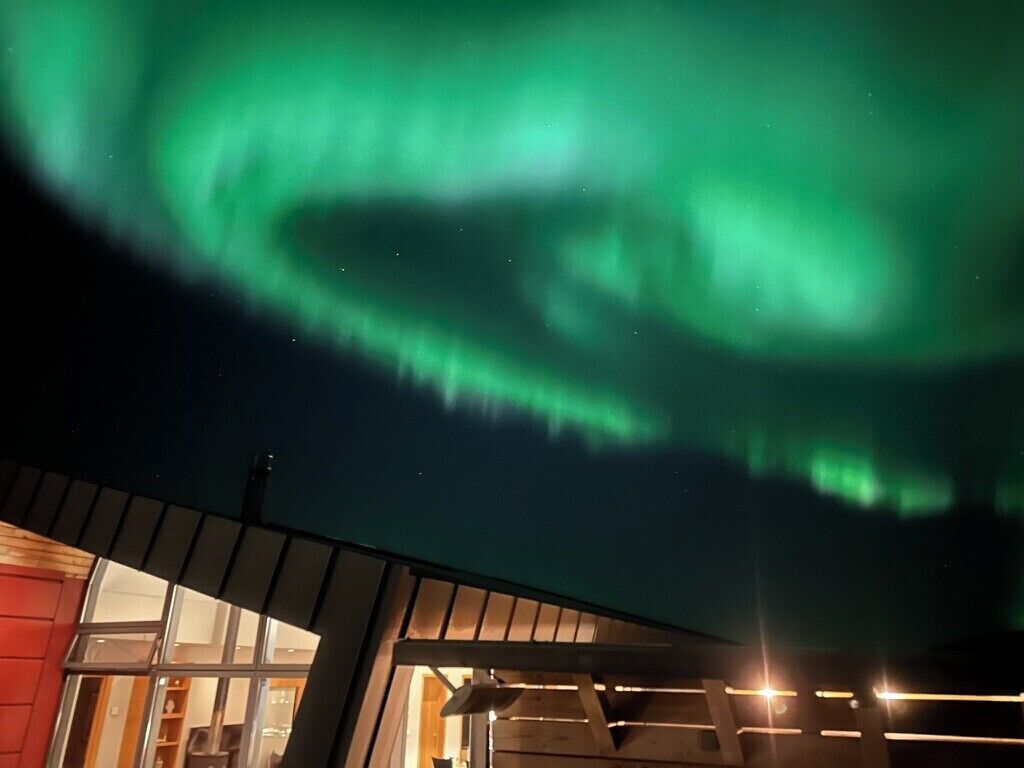 Beautiful Northern Lights show above the house. 