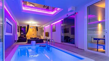 Indoor pool, a heated pool
