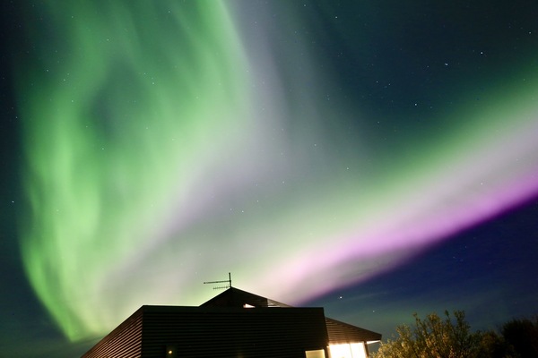 Evening in September. Here the northern lights can be extremely bright