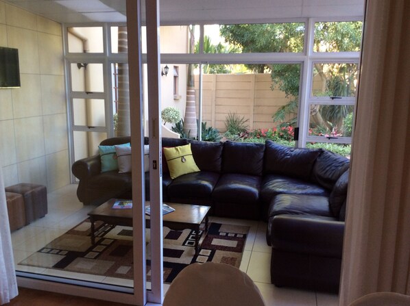 TV, fireplace, DVD player, books