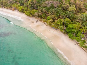 On the beach, beach towels