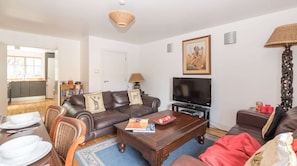 Smart TV, DVD player, books, video library