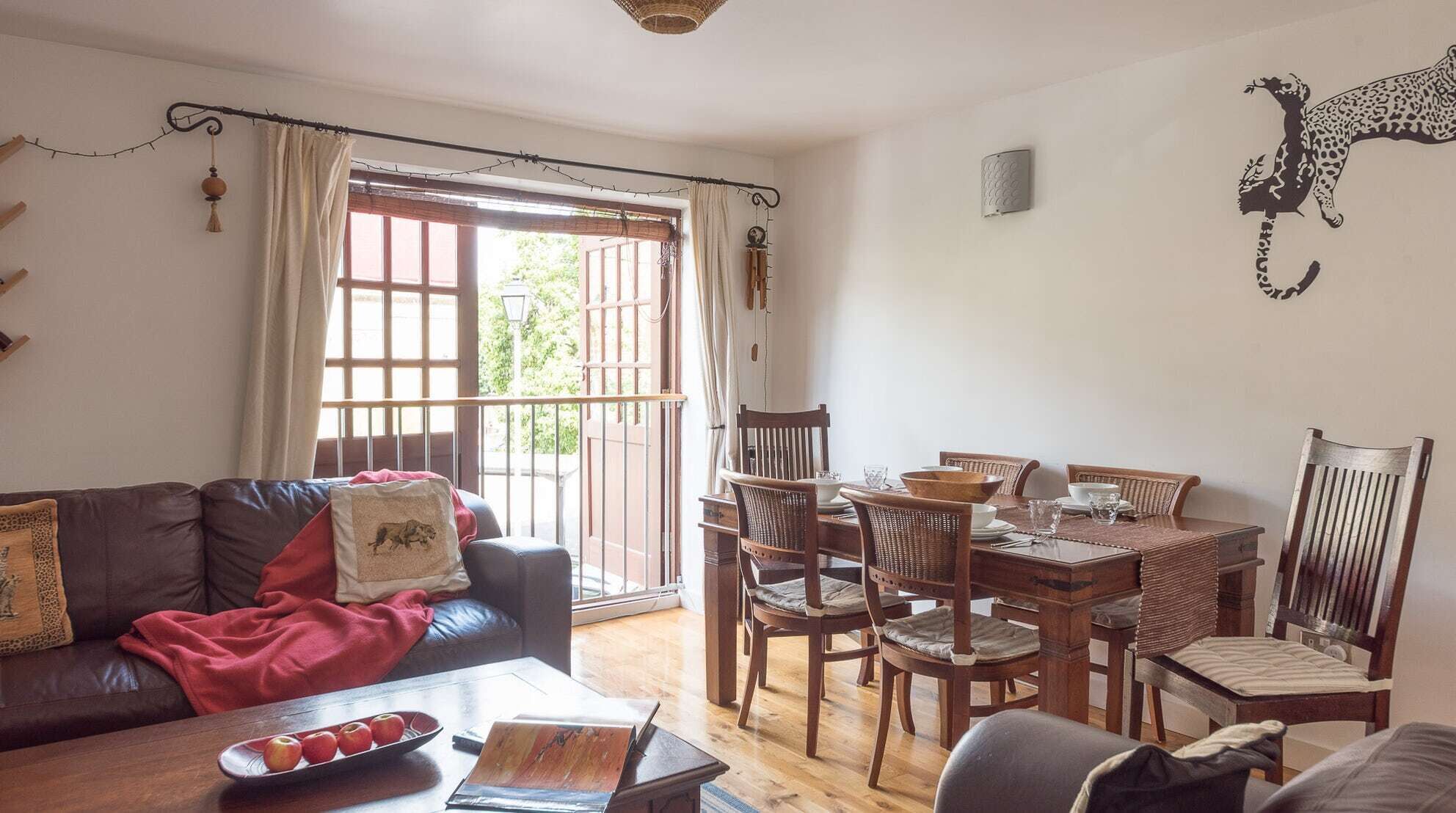 Smart TV, DVD player, books, video library