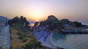 Beach nearby, sun-loungers