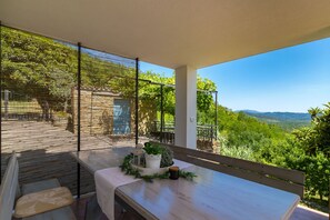Outdoor dining - Peaceful Villa situated on the top of the hill with breathetaking view (Livade)