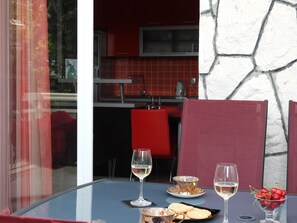 Outdoor dining - Authentic Dalmatian Getaway • Pool & free parking (Trogir)