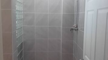 Hair dryer, towels, toilet paper
