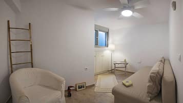 TV connectée, cheminée, livres